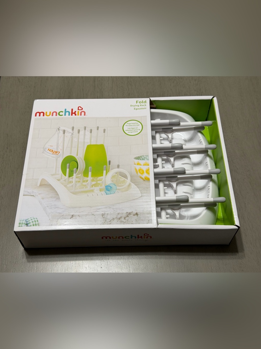 Munchkin Fold Drying Rack - White with Gray Accents